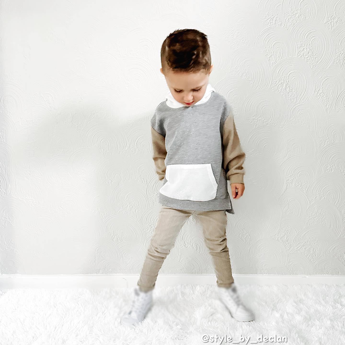 Meiweileya Toddler Baby Boy Girl Clothes Waffle Knit Long Sleeve Color Block Hoodie Top Jogger Pants Set Sweatsuit Infant Fall Winter Outfits 2Pcs (Khaki, 6-12 Months)