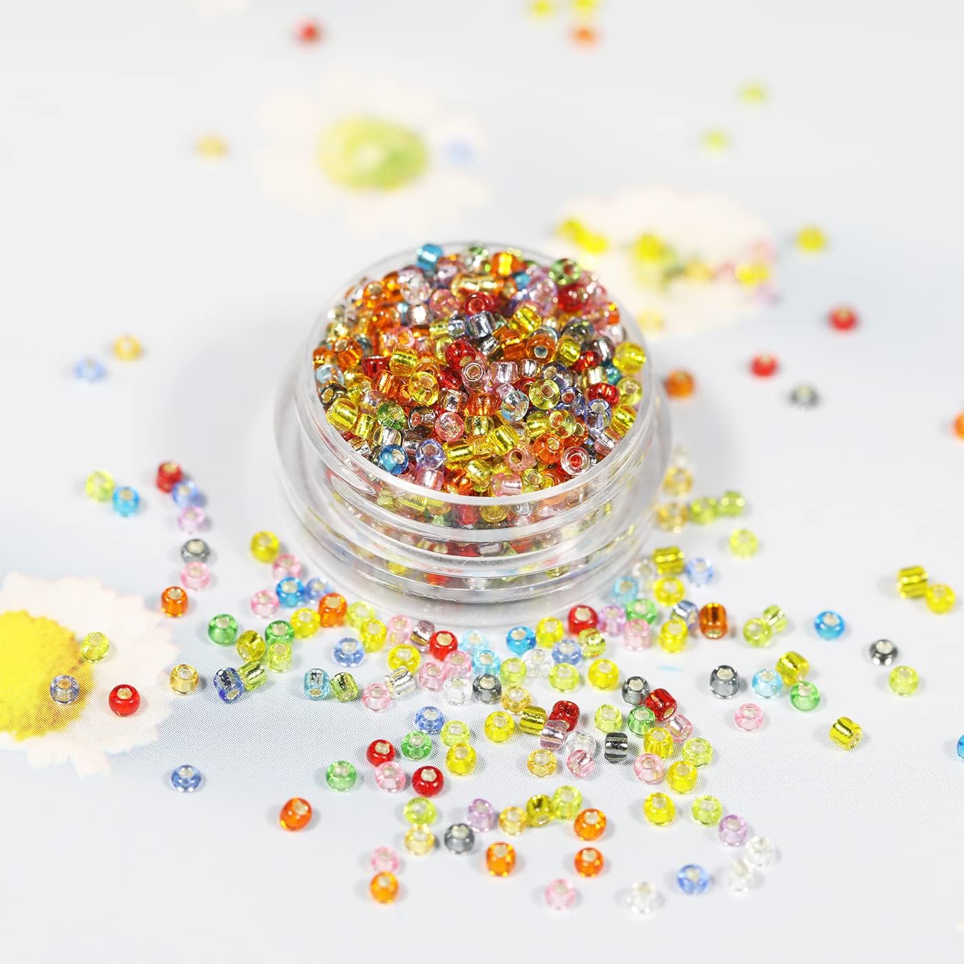 2mm Sliver Lined Glass Seed Beads About 24000pcs in Storage Box,12/0 Small Craft Seed Beads for Jewelry Making (1000Pcs Per Color, 24 Colors) - Image 3