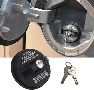 Locking Fuel Tank Cap with Key, Anti-Theft Locking Gas Cap Replacement, Compatible with Most Cars, SUVs, Trucks and More, Replace 10504 77300-47020