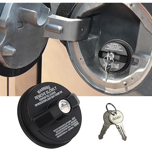Fuel Tank Filler Cap, Locking Gas Cap, Fuel Cap with Key, Locking Fuel Tank Cap, Car Accessories Gas Tank Cap Replacement for Toyota Camry Tacoma 4Runner Avalon, Replaces #77300-47020, 10504