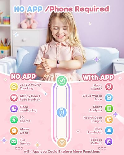 Miniatura 2 de Reloj de seguimiento de actividad física para niños con pantalla Amoled, rastreador de actividad, no necesita teléfono, monitor de frecuencia
