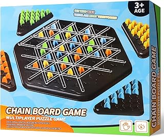 トリグルゲーム:チェーントライアングルチェスゲーム 家族の夜や旅行用 ボードゲーム 子供と大人向けのパーティーゲーム 2~4人用 クリスマスパーティーギフト 3歳以上