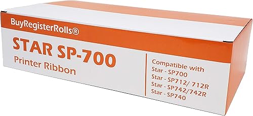 Paquete de 12 cintas de tinta compatibles con 24 cintas para impresora SP700 BR para Star SP-700BR, RC-700BR, SP-712, SP-742 (negro y rojo)