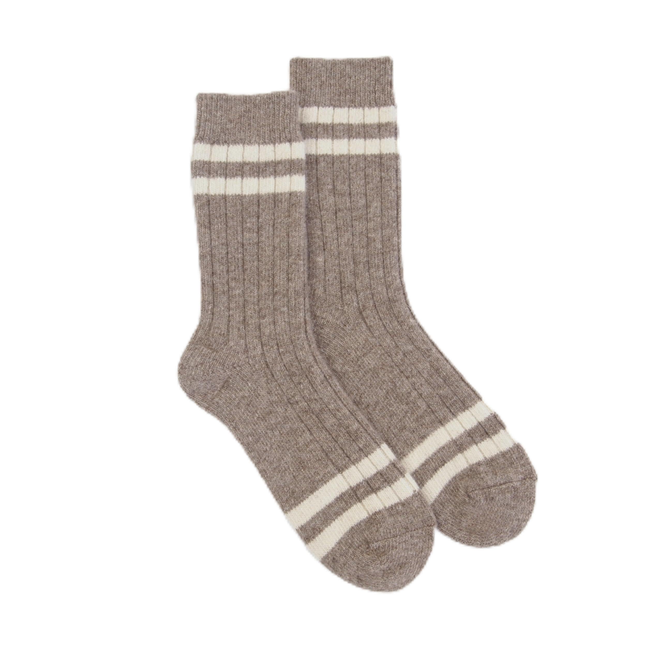 TOD OIMS 92% Merino Wool Socks Natural Crew Thick Home Travel Cozy Super- Soft Sock 100% Made in Mongolia