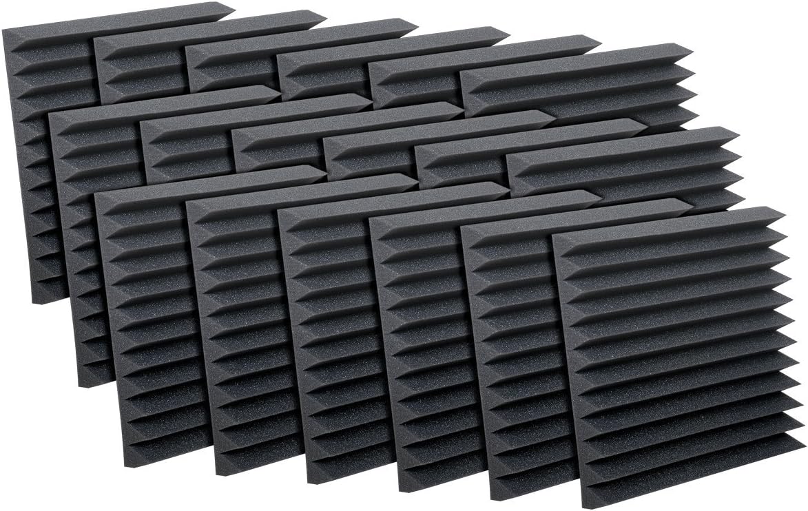 Auralex Acoustics Studiofoam Wedgies Acoustic Absorption Foam, 2" x 12" x 12", 24-Panels, Charcoal (WEDGIE-24)