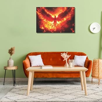 Viventiq rising phoenix wall painting | phoenix bird painting