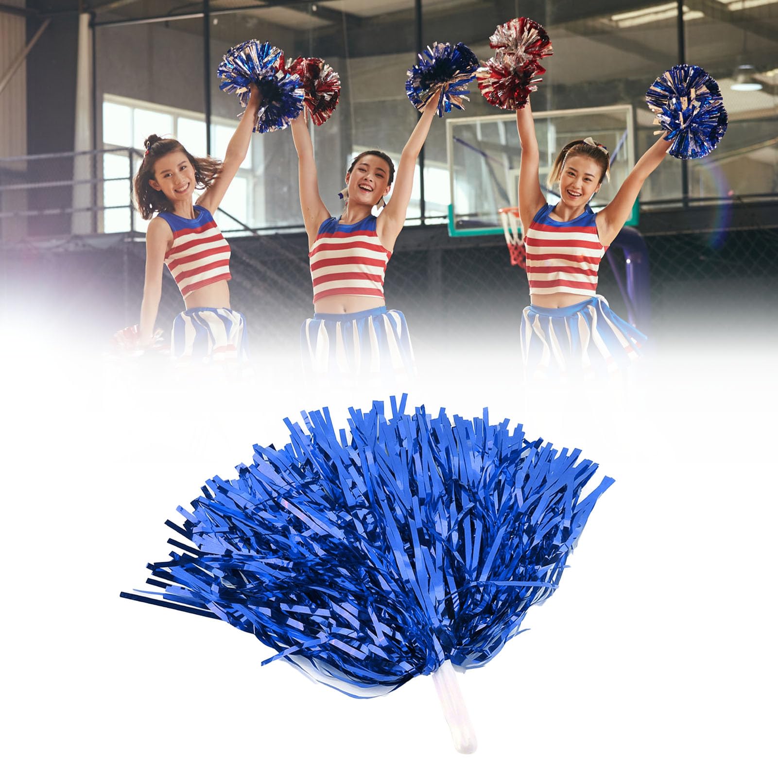VGEBY 6 Pompones de Animadora para Fiestas Deportivas, Accesorios de Baile, Flores de Mano, 7 Colores a Elegir — view 9