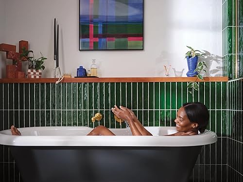 Miniatura 4 de Align WT391BG - Grifo de bañera de un solo mango dorado cepillado con alcance de boquilla de 10 pulgadas, relleno de bañera de alto flujo