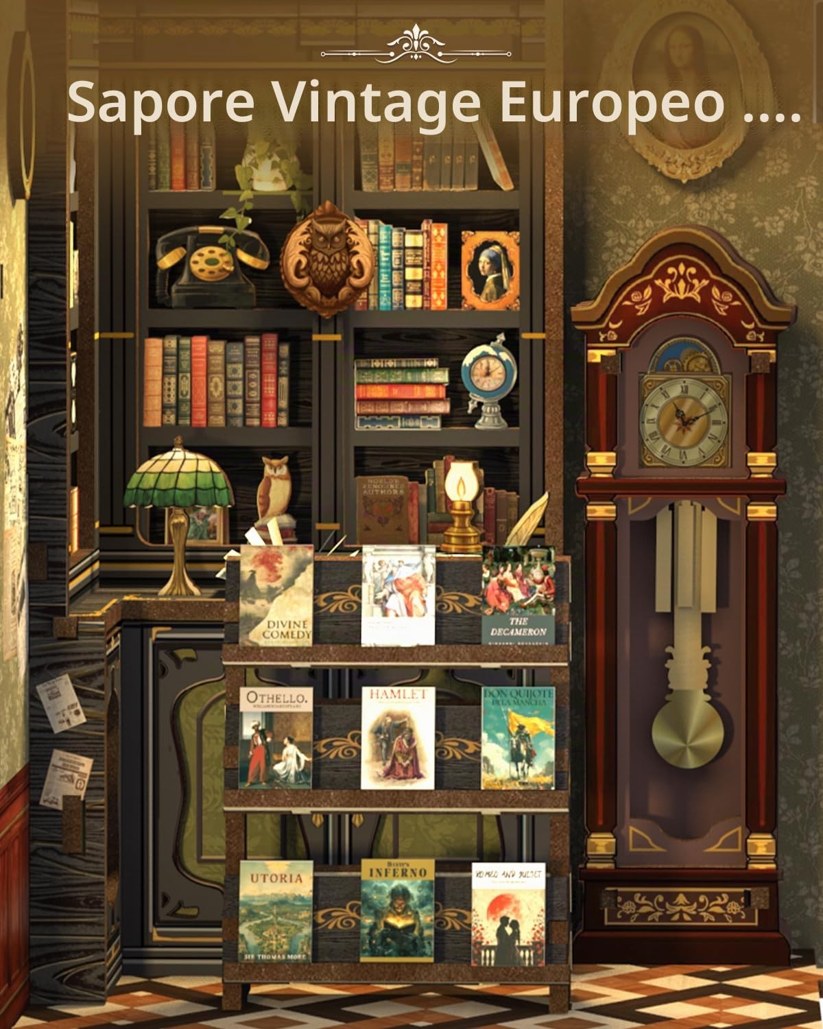 CUTEBEE Book Nook Kit: Set Creativo Casetta Fai da Te, Modello in Scala per Appassionati, Donne/Ragazzi/Amanti Libri (OWL Bookstore)