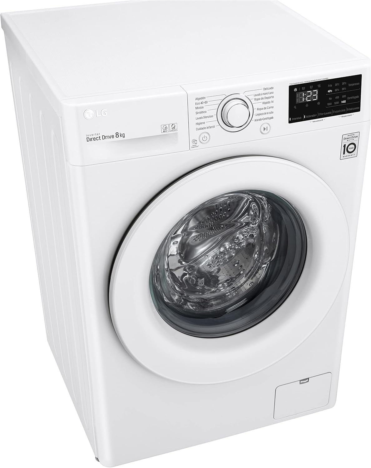 LG F4WV3008N3W Lavatrice 8 kg, Caricamento frontale, 1400 RPM, Intelligenza Artificiale, Bianco LG F4WV3008N3W Lavatrice 8 kg, Caricamento frontale, 1400 RPM, Intelligenza Artificiale, Bianco