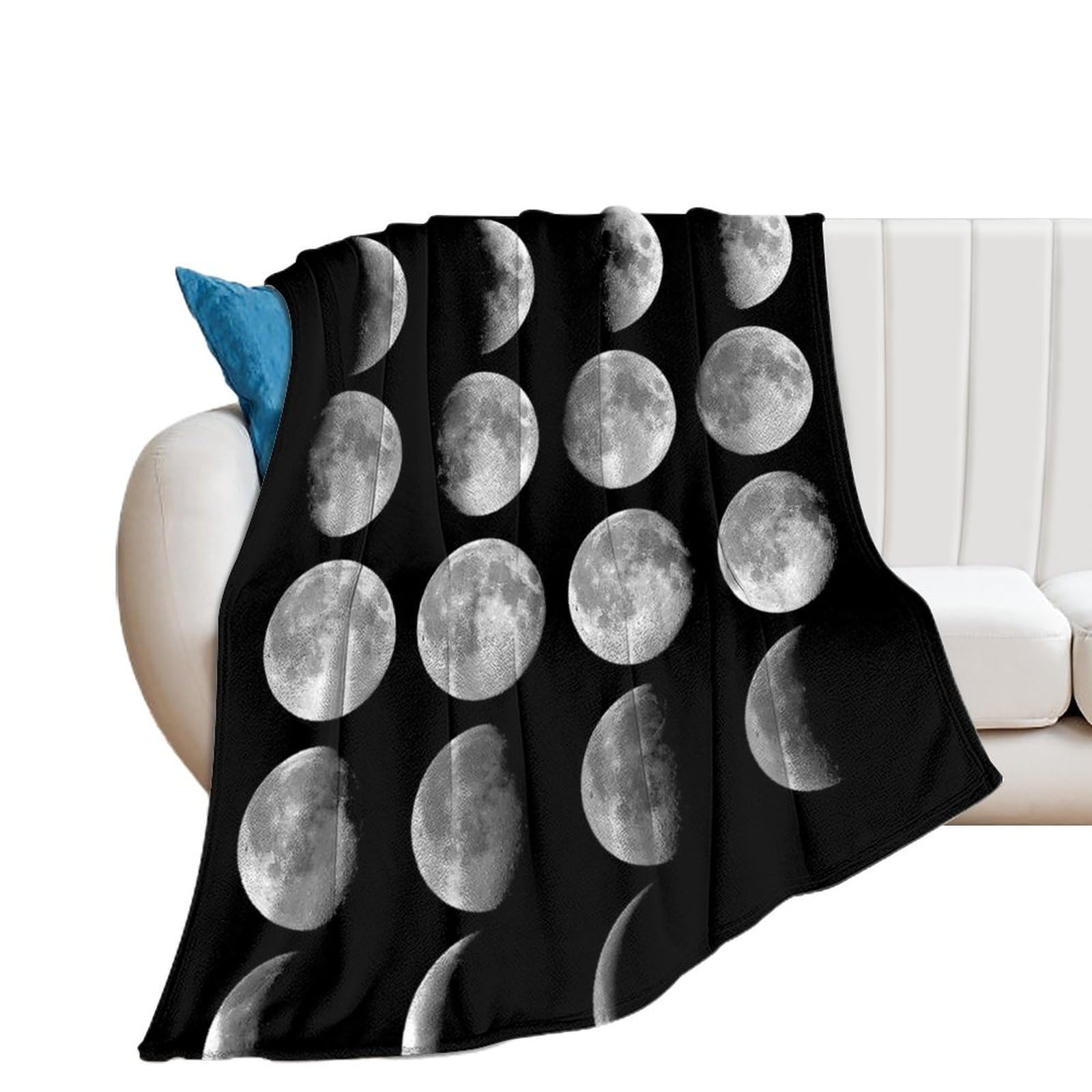 Plaid canapé lit couverture polaire en flanelle lune doux jeté de lit 100x130