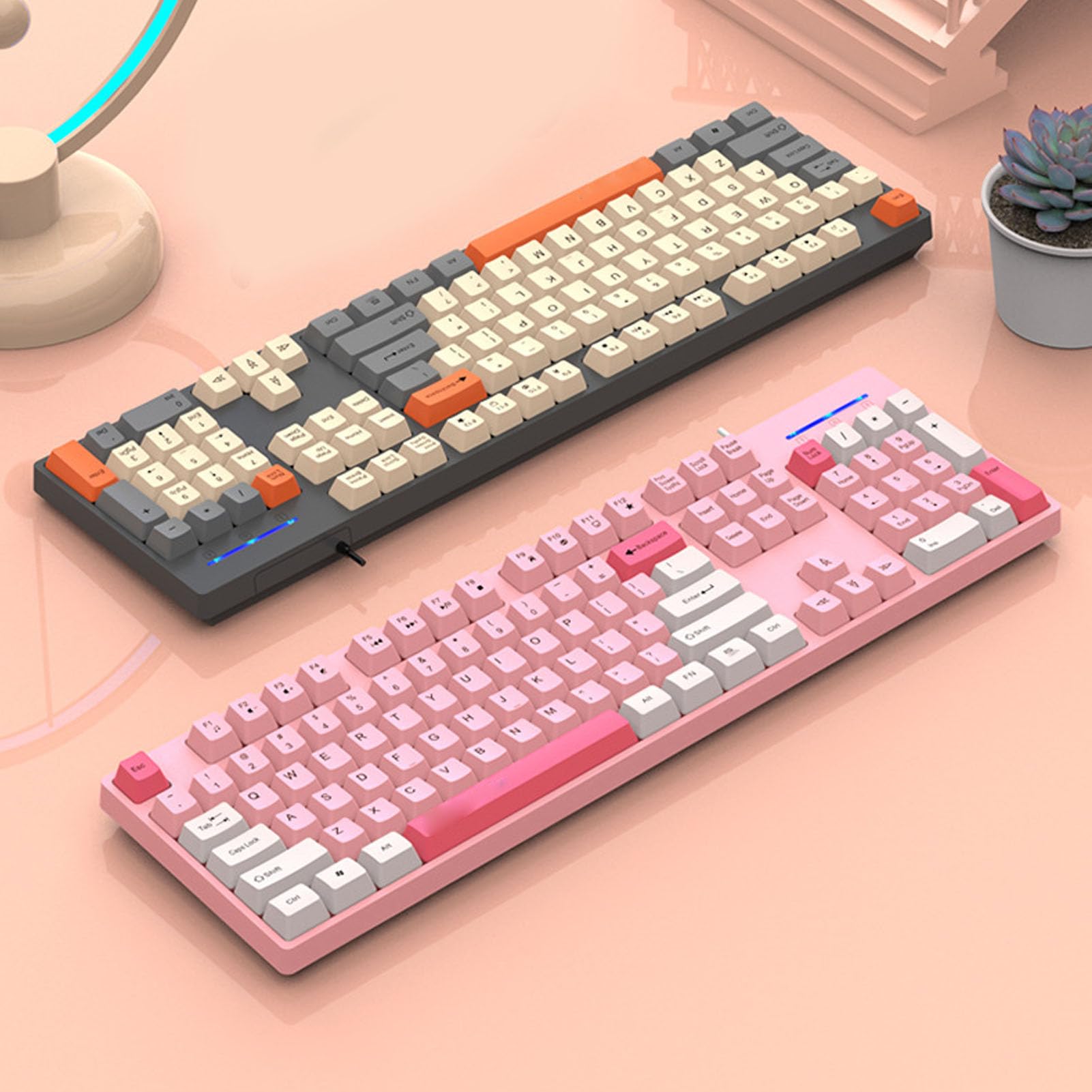 Amazon.co.jp: ゲーミングキーボード、104キーレトロキーボード、3色の