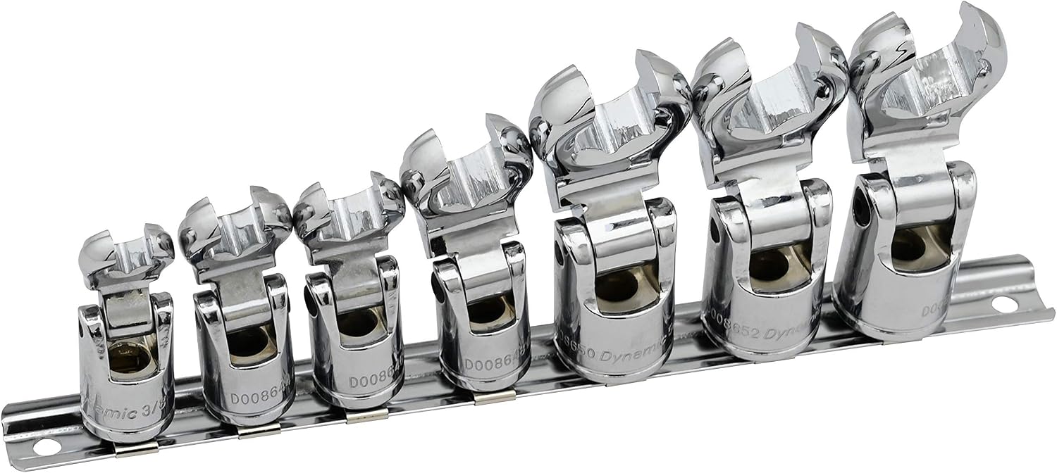 Dynamic 3/8" Drive 17 Piece Metric (10-19 mm) and SAE (3/8" - 3/4") Flare Nut Socket Set