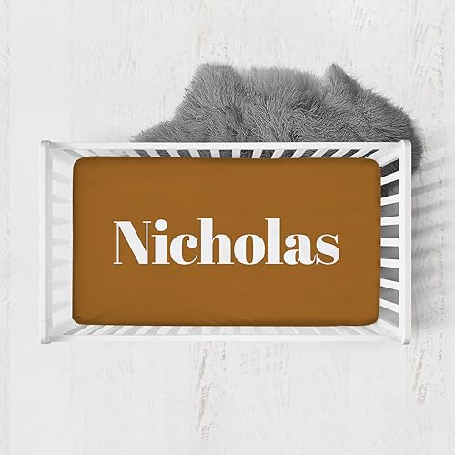 Miniatura 4 de Sábanas ajustables personalizadas para cuna con nombre de bebé, sábana para cuna de bebé con nombre personalizado para bebés niños y niñas,