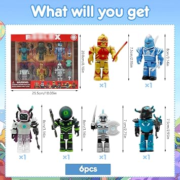 Robl 6 Pcs Action Figures, Figures Cake Toppers Toys Figure Cute Model Toy Set Cake Decorations Party Decorations Birthday Kid for Boys Girls Children
