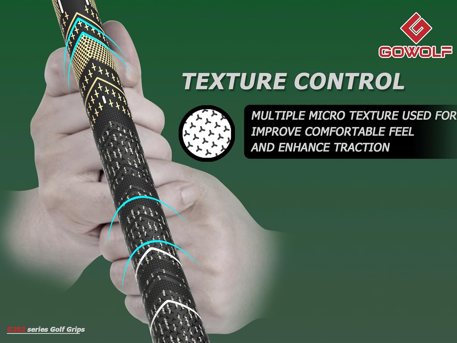 Gowolf Golf Grips Cord Rubber Multi-compound Golf Driver Irons Club 13pcs Golf Grips Colored Top Cover SL02 Pro with Free 15 Tapes