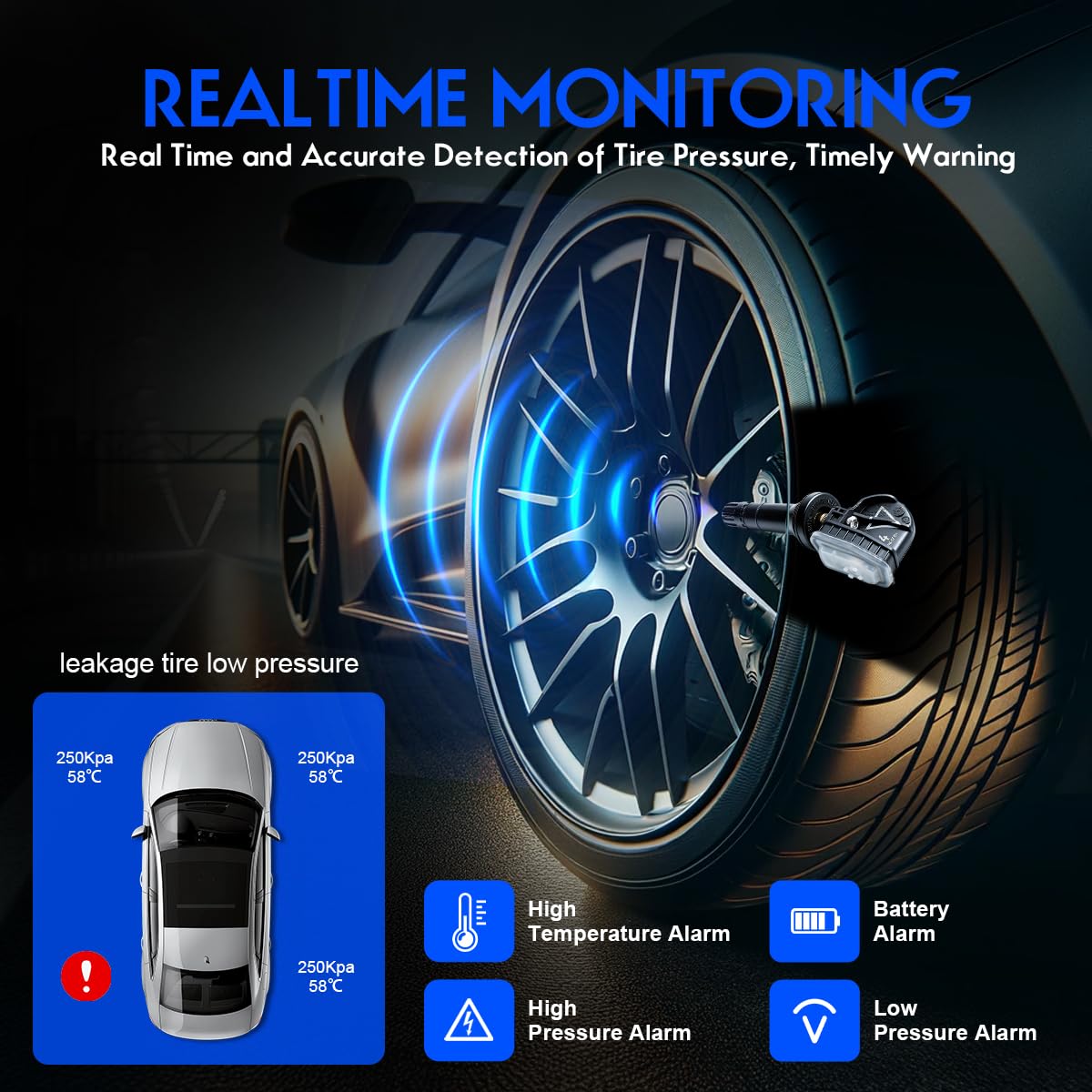 TPMS Tire Pressure Monitor Sensor, Compatible with Buick Enclave Lacrosse Regal,Cadillac CT6 XT4 XT5, Chevy Camaro Cruze Malibu Traverse, GMC Acadia Sierra, Replace#13516165