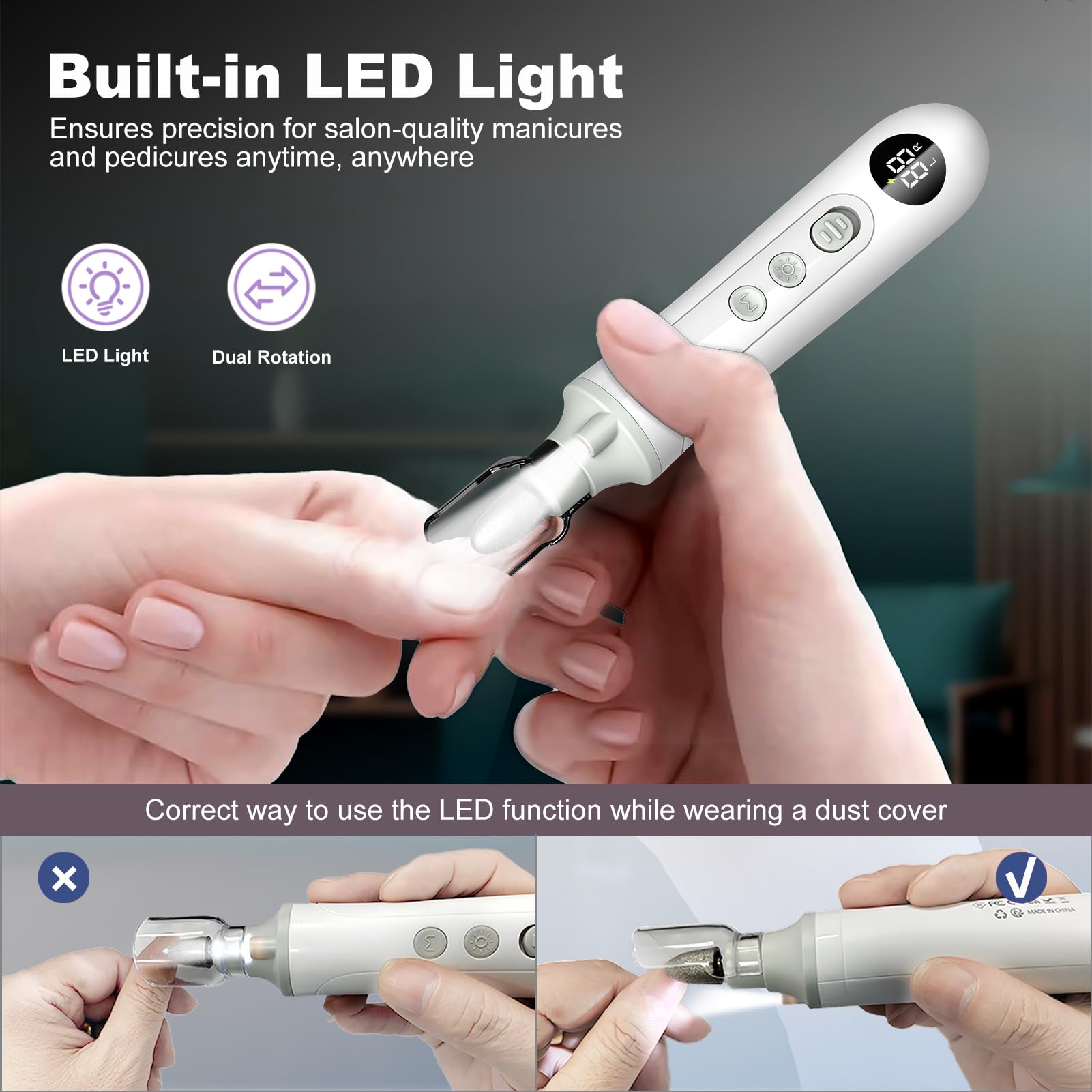 Cordless Electric Foot Callus Remover and Manicure Pedicure Kit