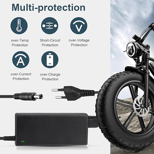 Ketliyaze Chargeur Trotinette Electrique, 42V 2A Chargeur Hoverboard avec 6 Connecteurs,36V Chargeur Universel Batterie de Trottinette pour Xiaomi M365/Pro 2,Monocycle,Hoverboard,Scooter Électrique - 2