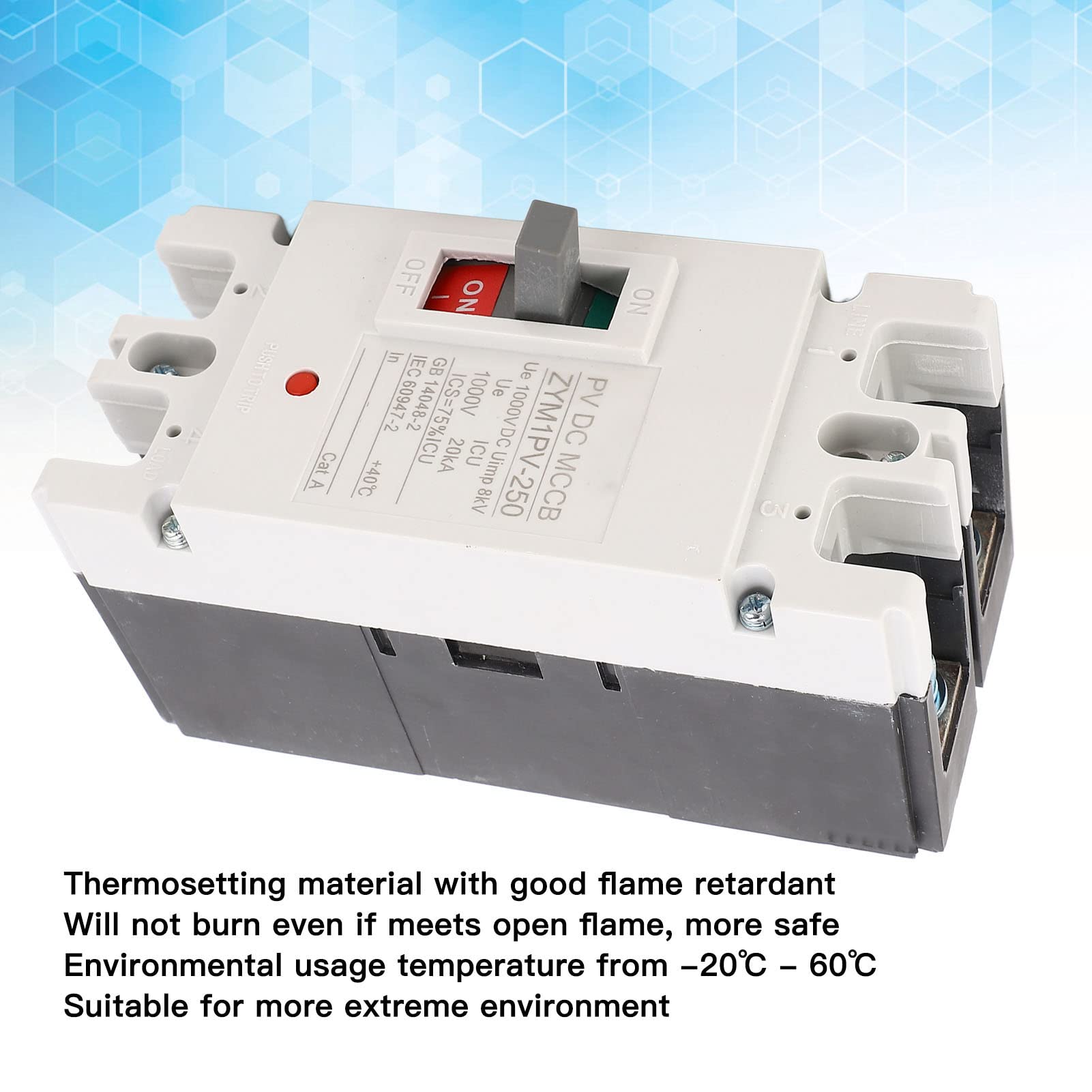 200A MCCB Interruptor de Protección de Batería Solar Disyuntor de Caja Moldeada para Entornos Extremos