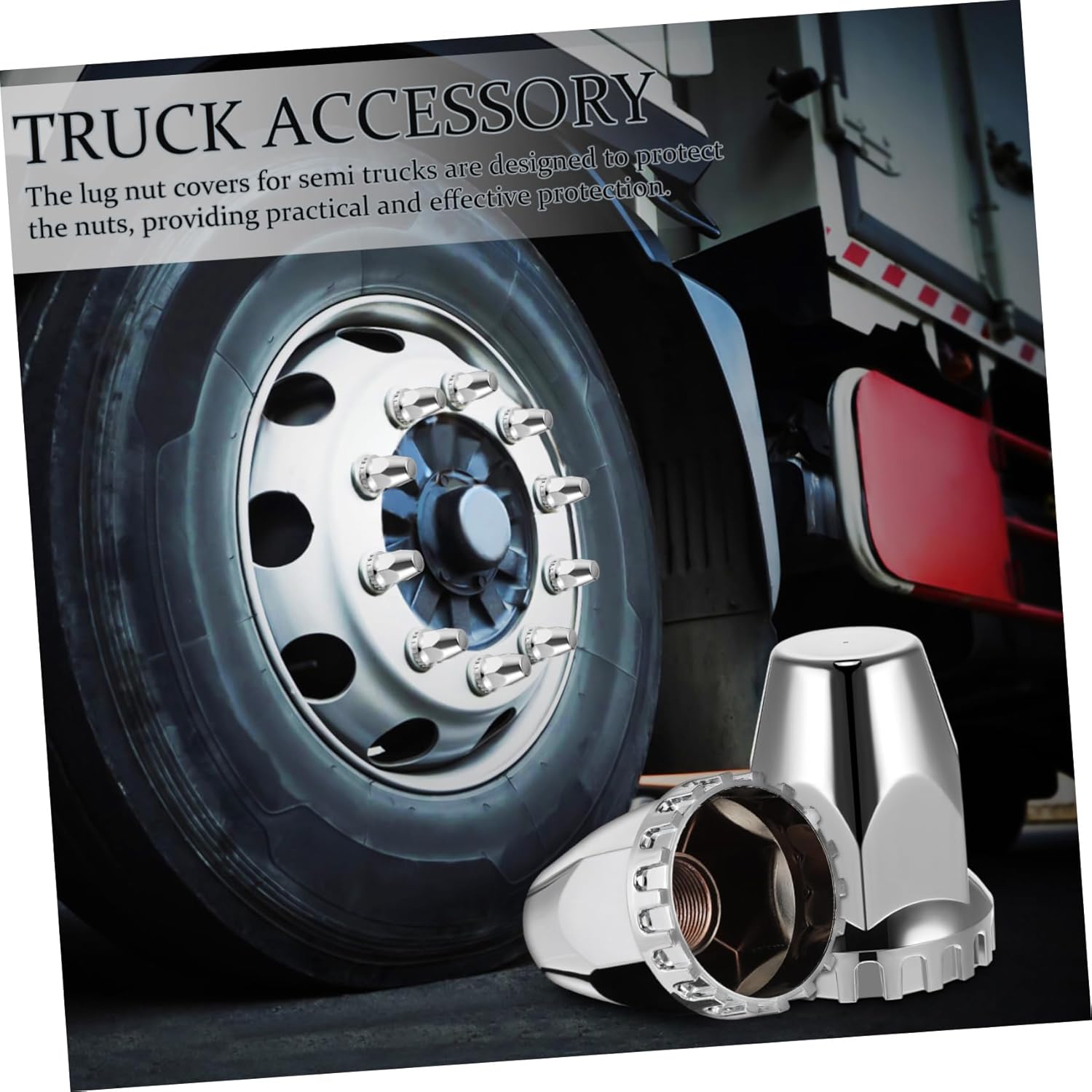 20Pcs Chrome Lug Nut Covers for Semi Trucks Easy Installation Durable Plastic Resistant Fit for Various Truck Models Stylish Chrome Finish