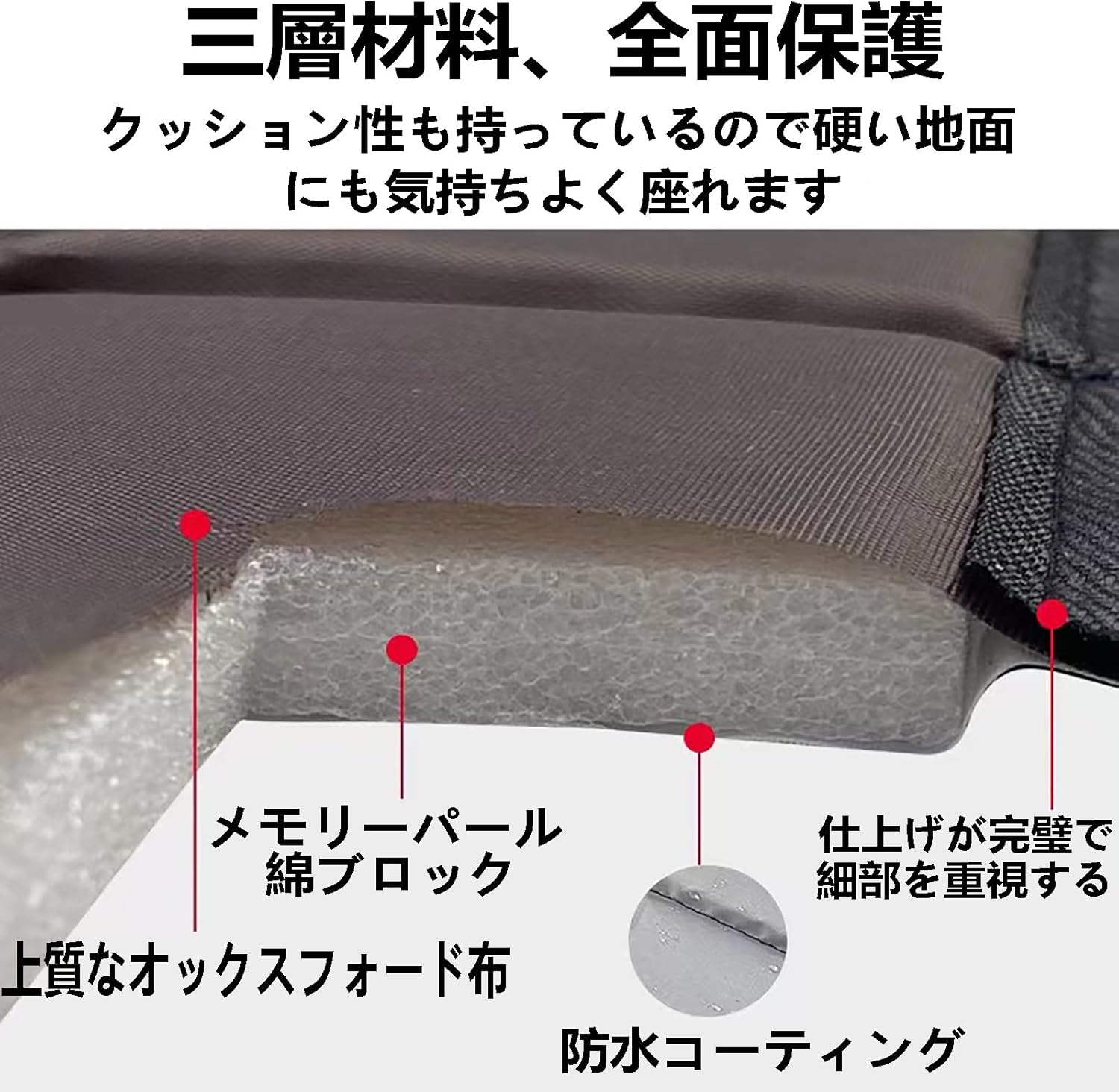 CHASEYUAN 折り畳み クッション 登山 キャンプ 冷気遮断 座布団マット コンパクト 軽量 オックスフォード布 アウトドア 登山 カラビナ付き 持ち運び 坐垫（青）