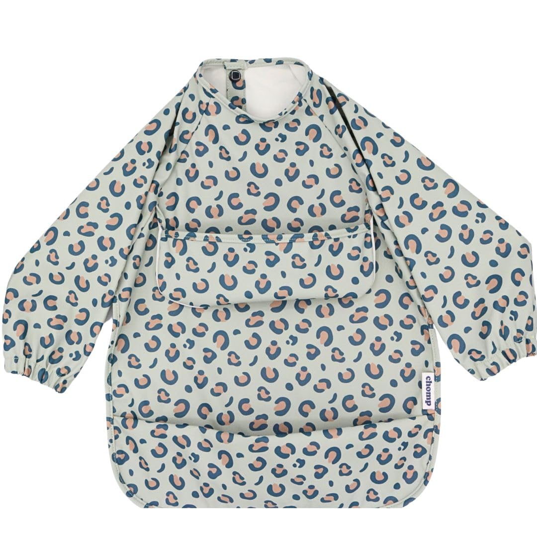 Chomp ® EVERYKID Weaning Bib With Sleeves & Carry Case, Double Food Catchers, Waterproof, Coverall for Baby and Toddler, Award-Winning, Long Sleeve for Baby Led Weaning