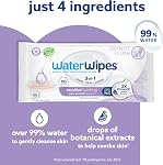 WaterWipes Sensitive+ Soothing Wipes, 3-In-1 Cleans, Cares, Soothes, 99% Water with Botanical Extract, Unscented & Hypoallergenic Baby Wipes, 360 Count (6 Packs)