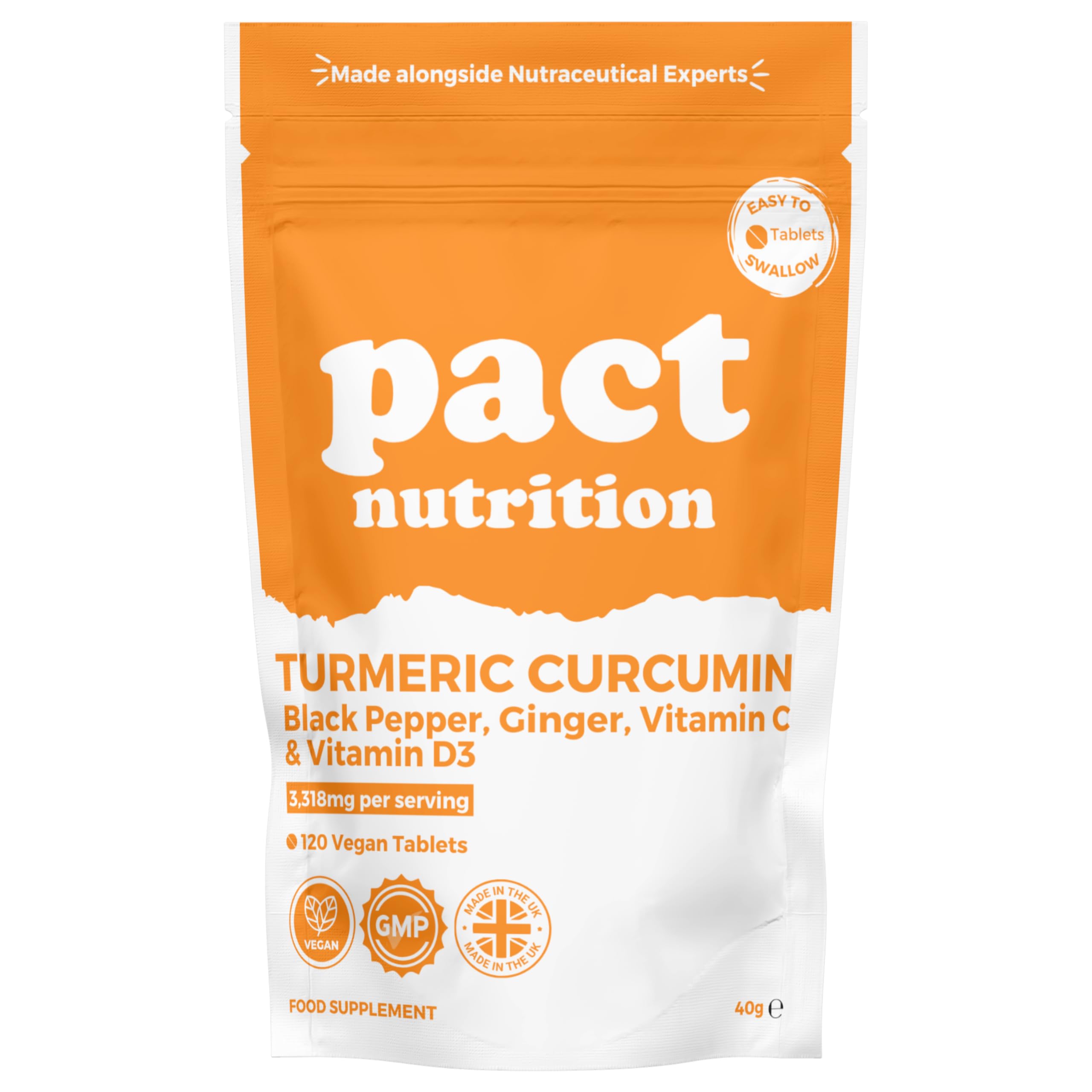 Turmeric Tablets 2000mg – High Strength with Black Pepper, Ginger, Vitamin D3 & C – 120 Vegan Tablets – Joint & Immune Support – UK Made