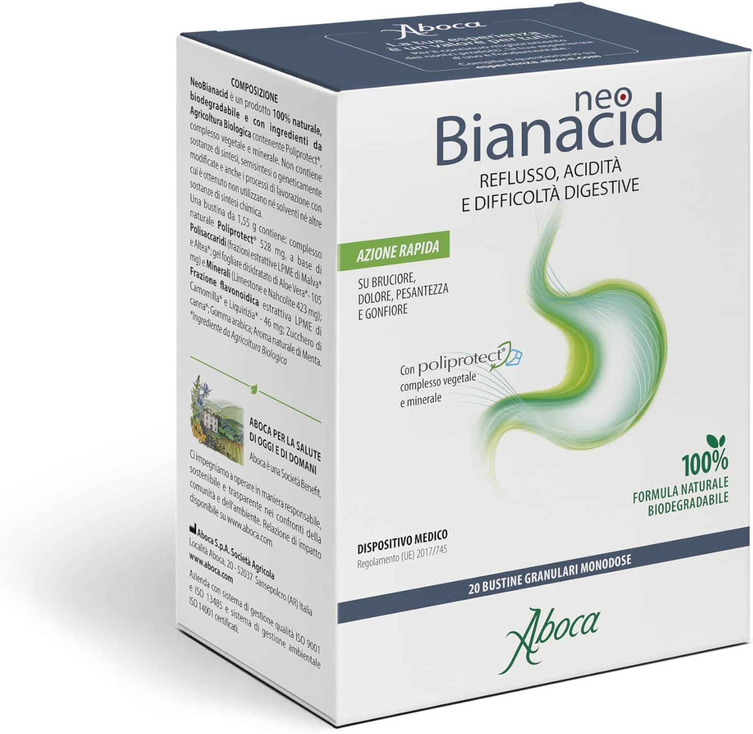 – Aboca NeoBianacid 20 Sachets - Acidity, Reflux and Digestive Difficulty