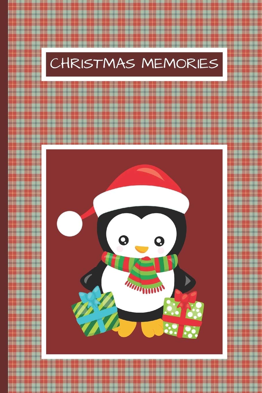 Christmas Memories: Journal For Christmas, Notebook For Adults, Teens, Children/Kids - Plaid Red Design, Reindeer - 120 Lined Pages - 6 x 9 - Penguin Design (Composition Book, Writing Pad)