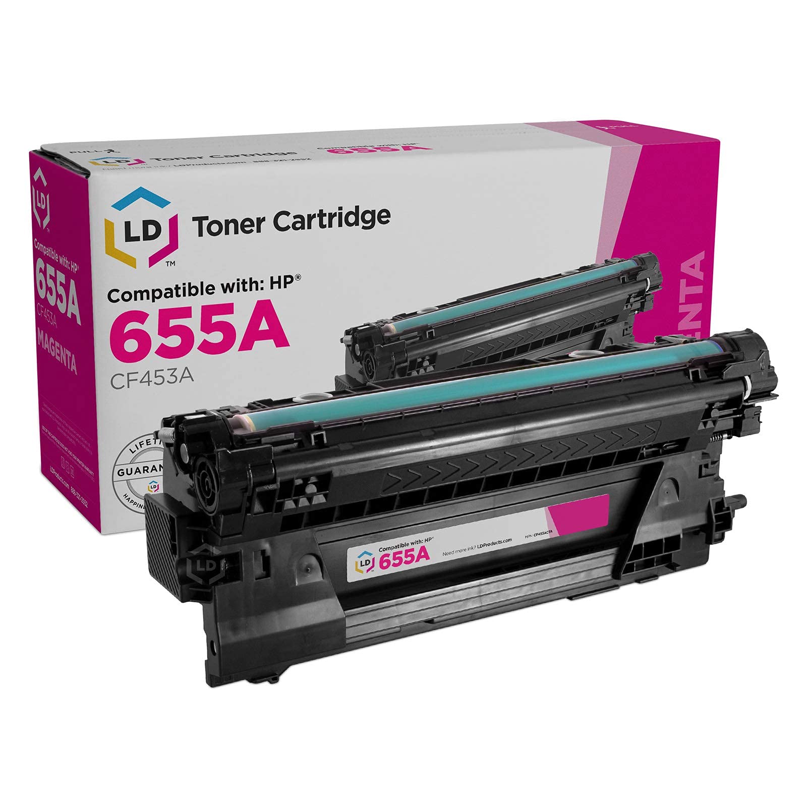 LD Compatible Toner Cartridge Replacement for HP 655A CF453A (Magenta)