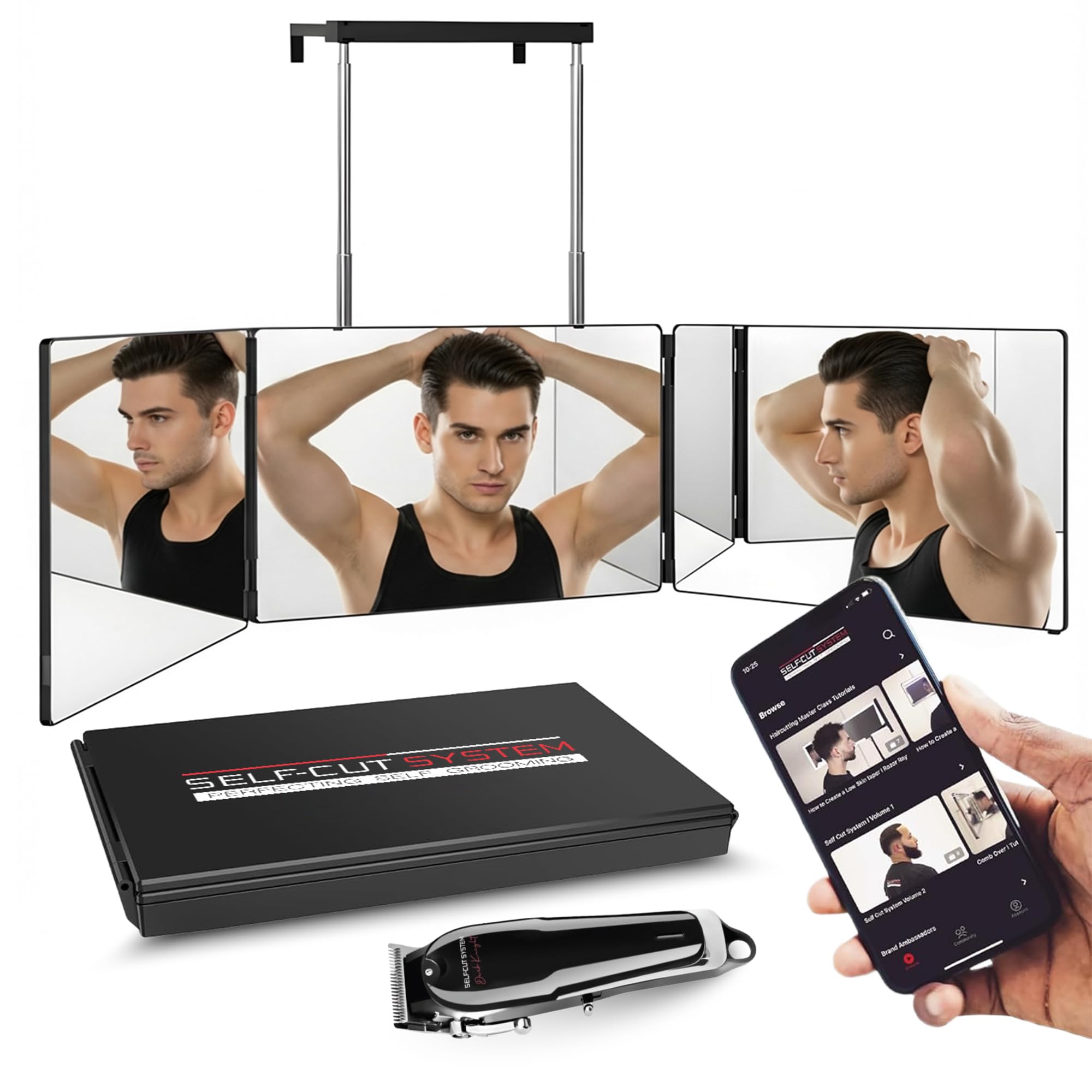 Amazon.com : Self-Cut System 3-Way Mirror & Cordless Hair Clipper