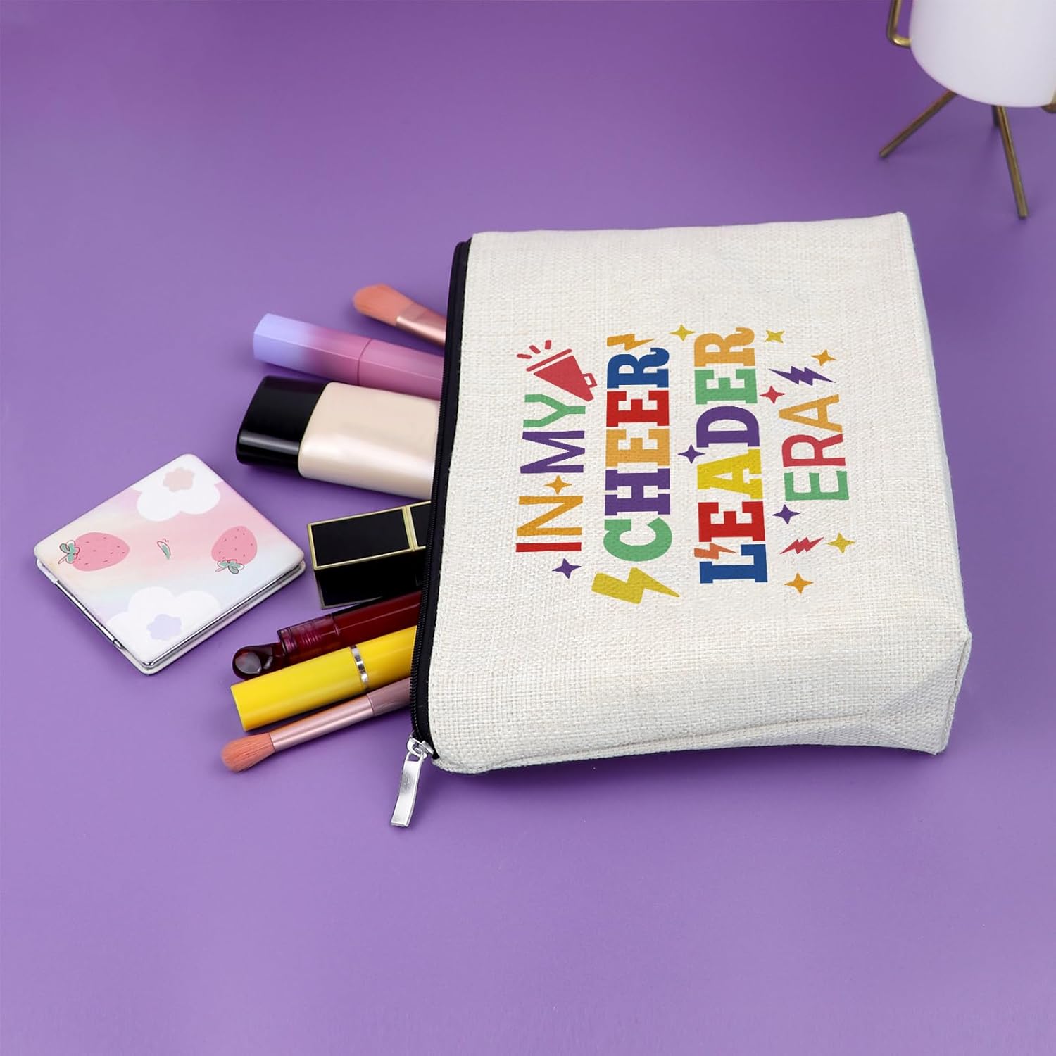 Sazuwu Cheerleader Gifts for Cheer Team Cheer Lovers Makeup Bag Cheerleading Gifts for Girl Daughter Her Sport Accessories Cosmetic Bag Christmas Birthday Valentin’s day Graduation Keepsake Gifts - Image 5