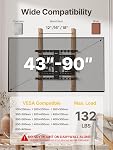 monTEK Ultra Slim TV Wall Mount for Most 43-90 inch TVs, 1.1" Thin Low Profile TV Bracket, Full Motion TV Mount Dual Swivel Articulating Tilt 6 Arms, Max VESA 600x400mm, Up to 132lbs, 16"/18" Studs