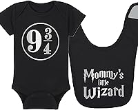 Vista 41 de Sombrero de bebé Wizard - Chosen One (tela negra - diseño dorado)