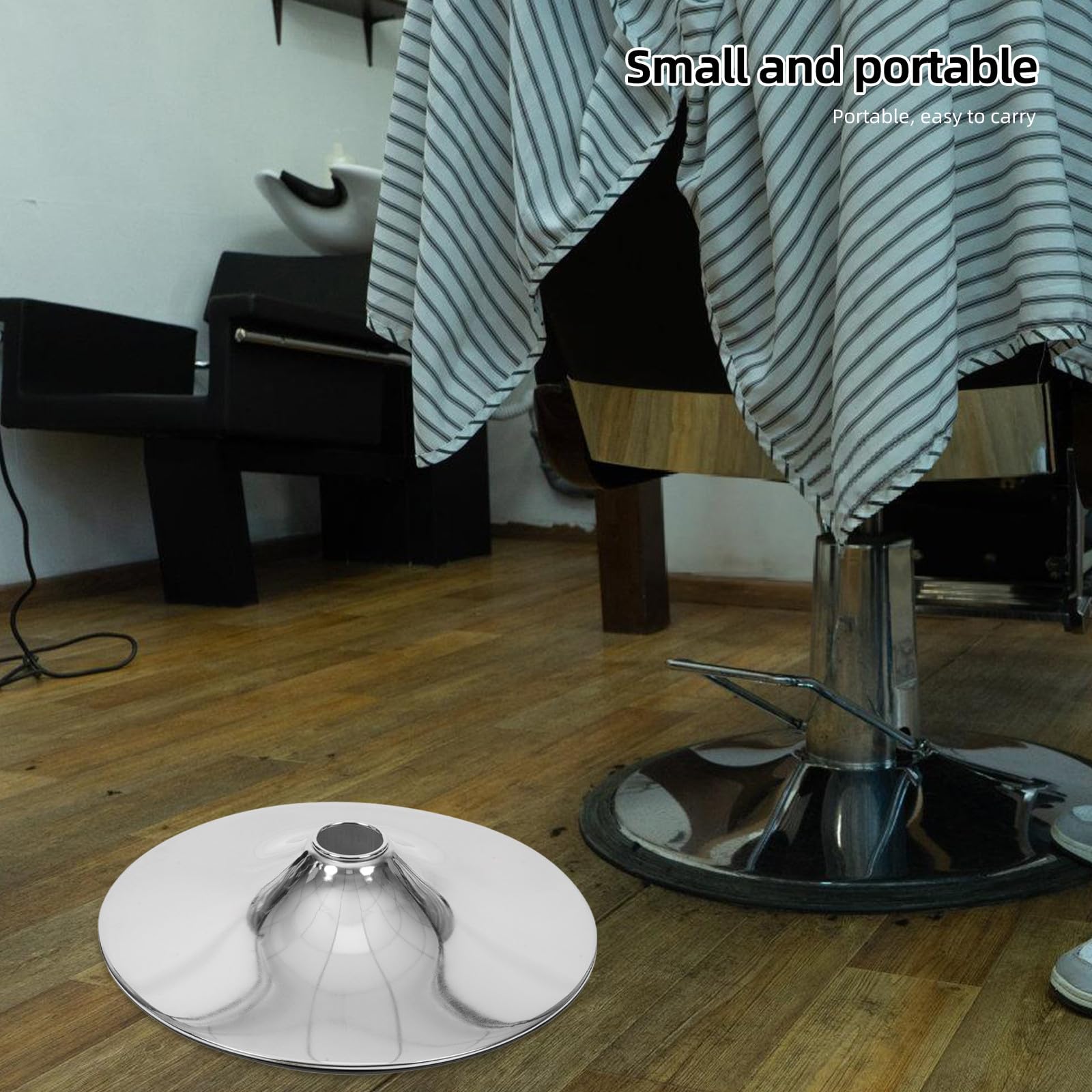 Housoutil Socle Robuste pour Fauteuil de Salon et Fauteuil de Barbier en Acier Inoxydable Base Pivotante Argentée pour Coiffure et Travail Confortable