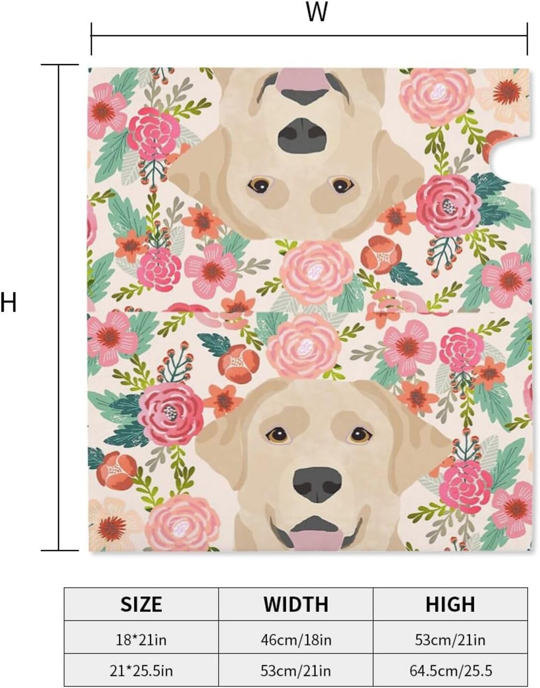 Labrador Retriever Dogs Floral Boho Flowers Magnetic Mailbox Cover Standard Size Post Box for Outdoor Garden Yard Home Decor 21x18 in