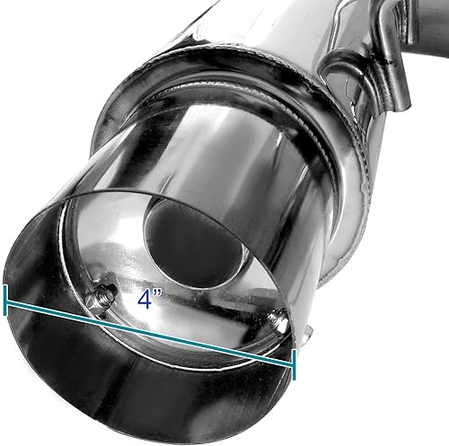 Miniatura 4 de Spec-D Tuning MFCAT2-FRS12 silenciador de escape con puntas de salida dobles de 4 pulgadas Subaru BRZ FRS