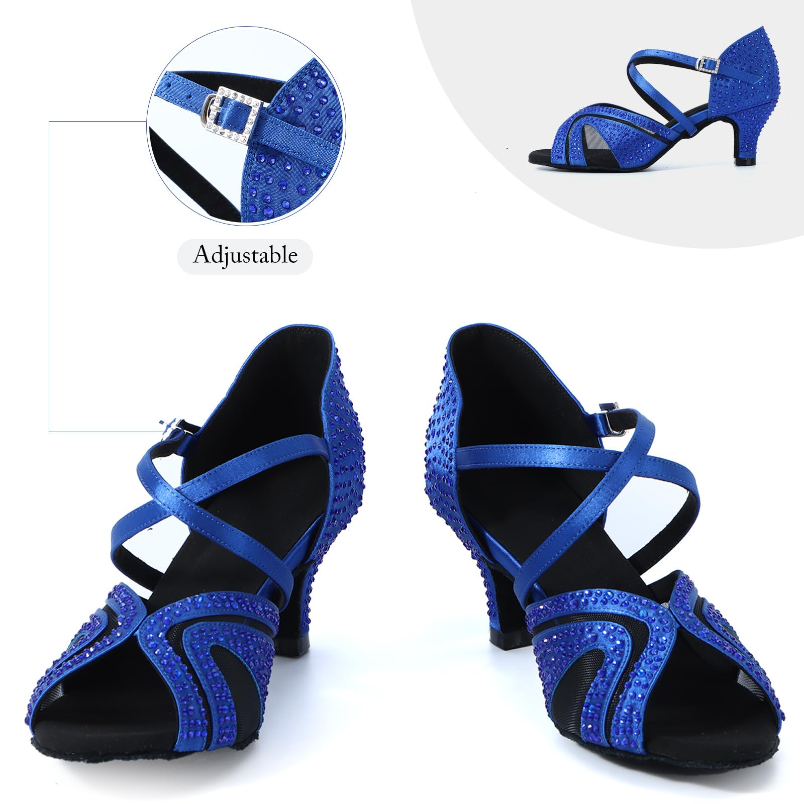 Damskie buty do tańca latynoskiego z kryształkami strasu, salsa, tango, bachata, buty do tańca halowego, na wesele, imprezę, studniówkę