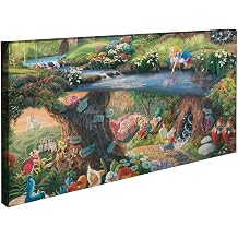 Thomas Kinkade Disney Alice in Wonderland 16" x 31" Gallery Wrapped Canvas Art | Frameless Room Wall Art | Certificate of Authenticity Included