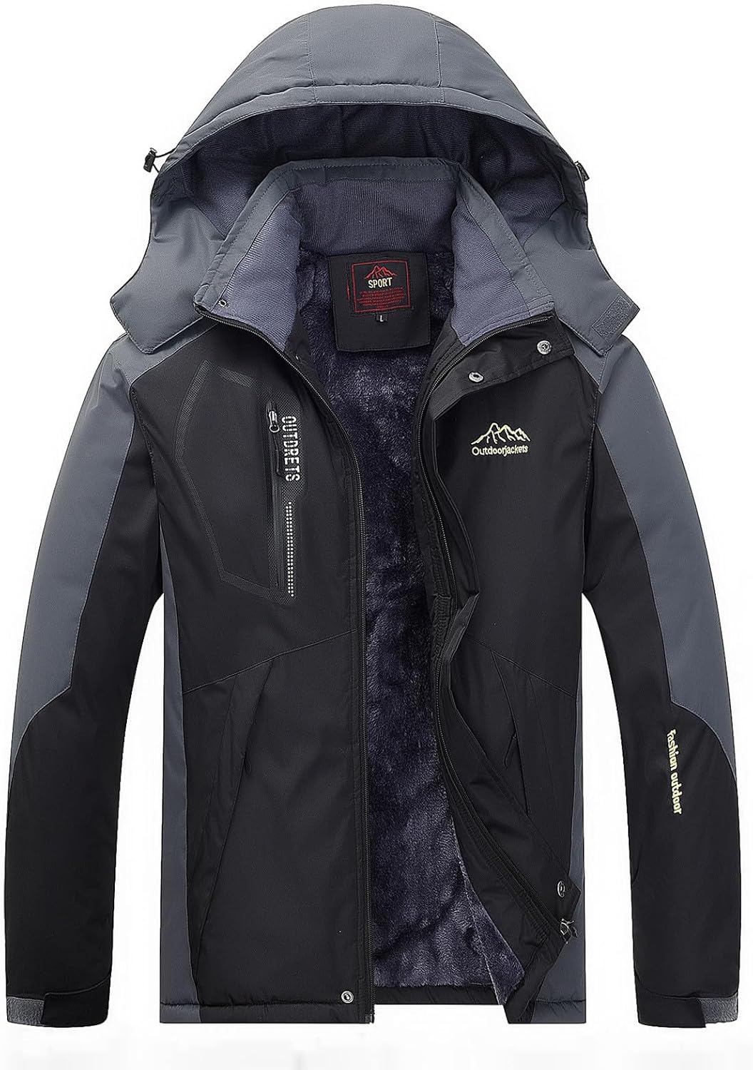 Rain Jacket Mens Waterproof Winter Fall Lightweight Men's Trench Coats Outdoor Wool Lined Rain Coats for Men Jackets