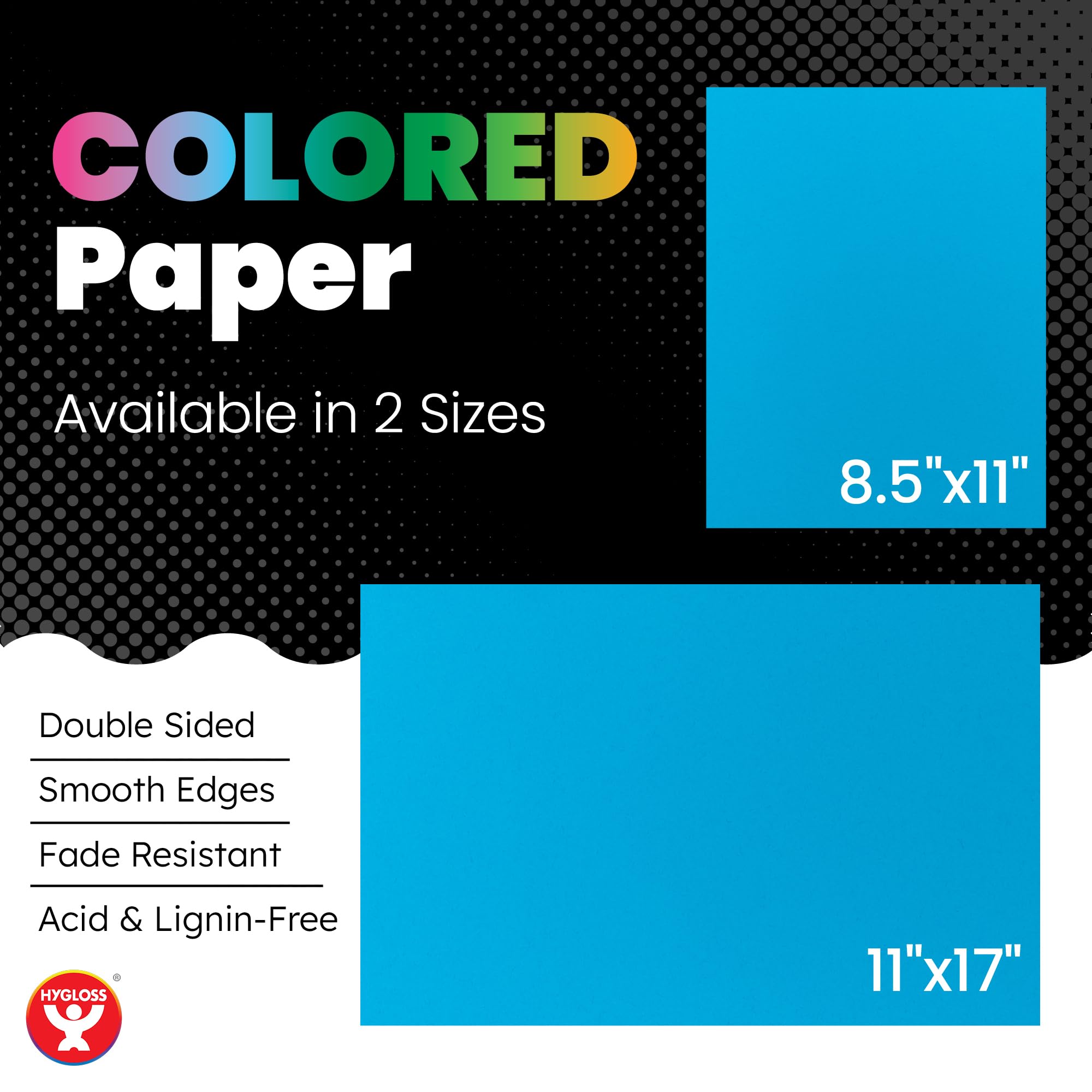Hygloss Carta colorata fucsia, 10,9 kg, 89 g/m², priva di acidi, resistente allo sbiadimento, 28,9 x 43,2 cm, carta per fotocopie a colori, 90 fogli