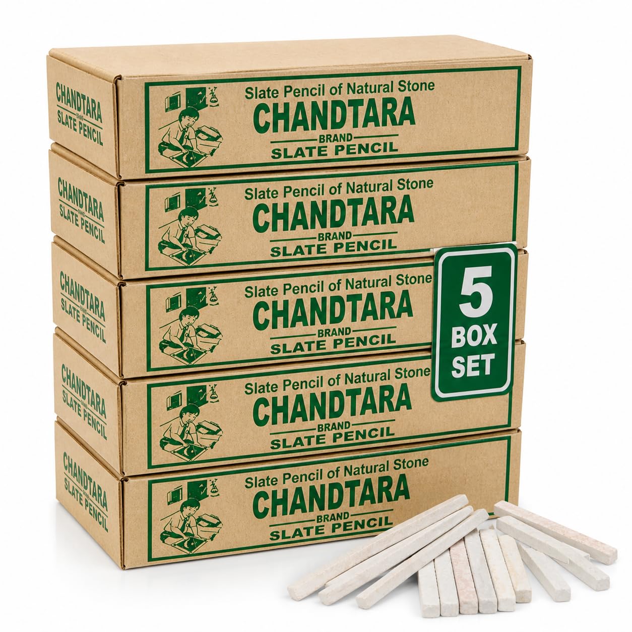Chand Tara Slate Pencils | Natural White Stone Writing Chalk Dust-Free & Non-Toxic, Ideal for Kids, School, Art & Craft Limestone Chalk Pencil For Writing Made of Natural Limestone [100+ Pencils ]-image-49