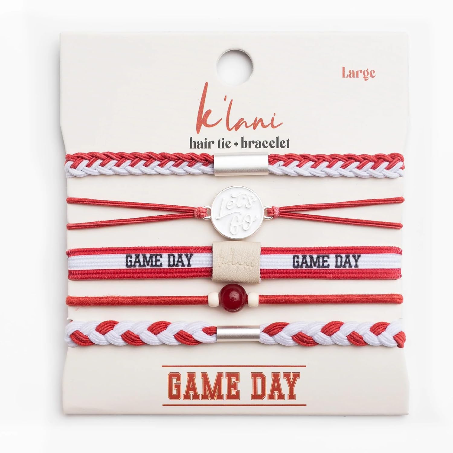 K’lani Game Day Hair Tie Bracelets for Women - No-Crease Elastic Hair Ties & Bracelets, Team Colors for Hair & Wrist, Gift for Birthdays & Special Occasions | Green/Yellow, 5 Pack - Medium