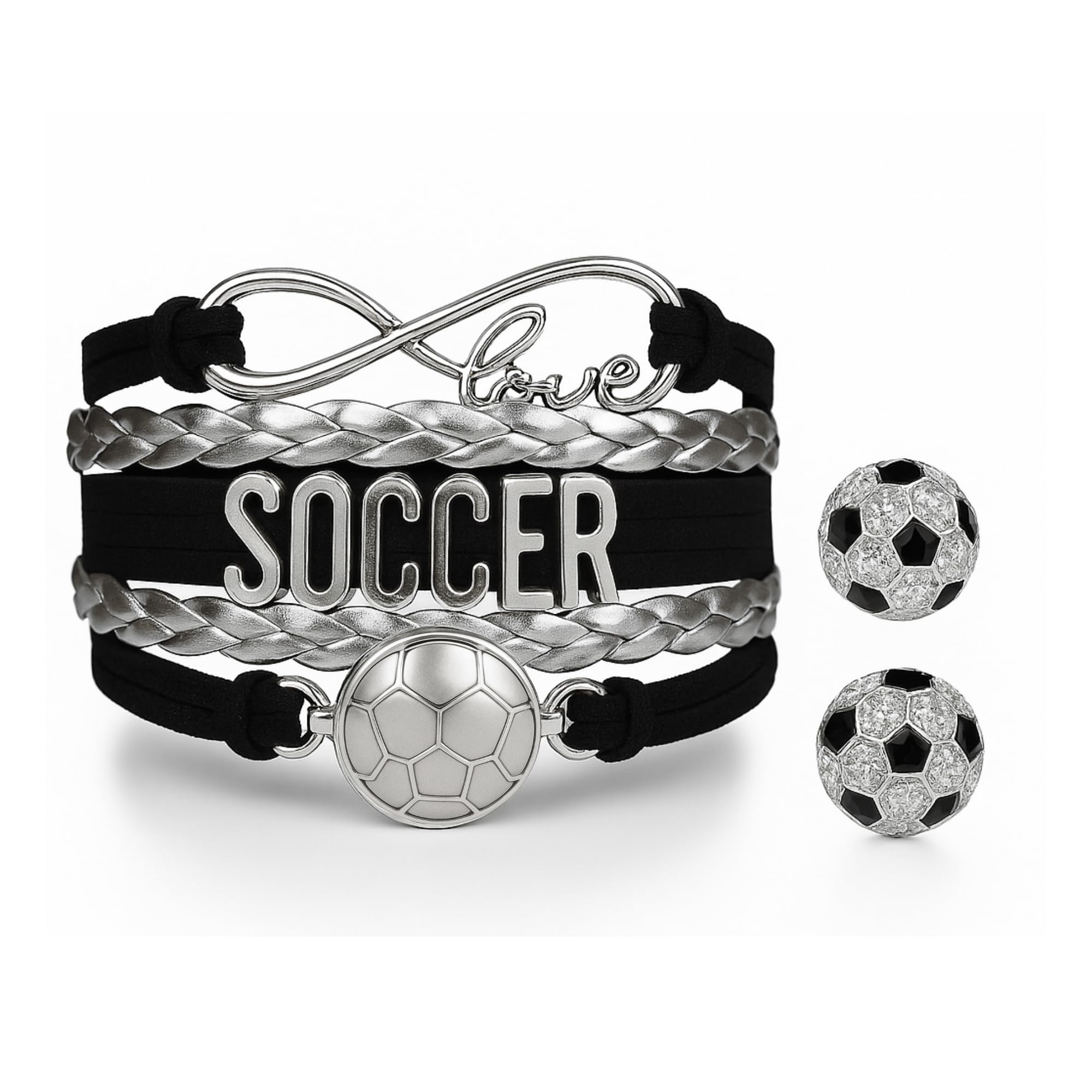 Sportybella - Soccer Charm Bracelet, Adjustable Bracelet Gift for Players and the Team
