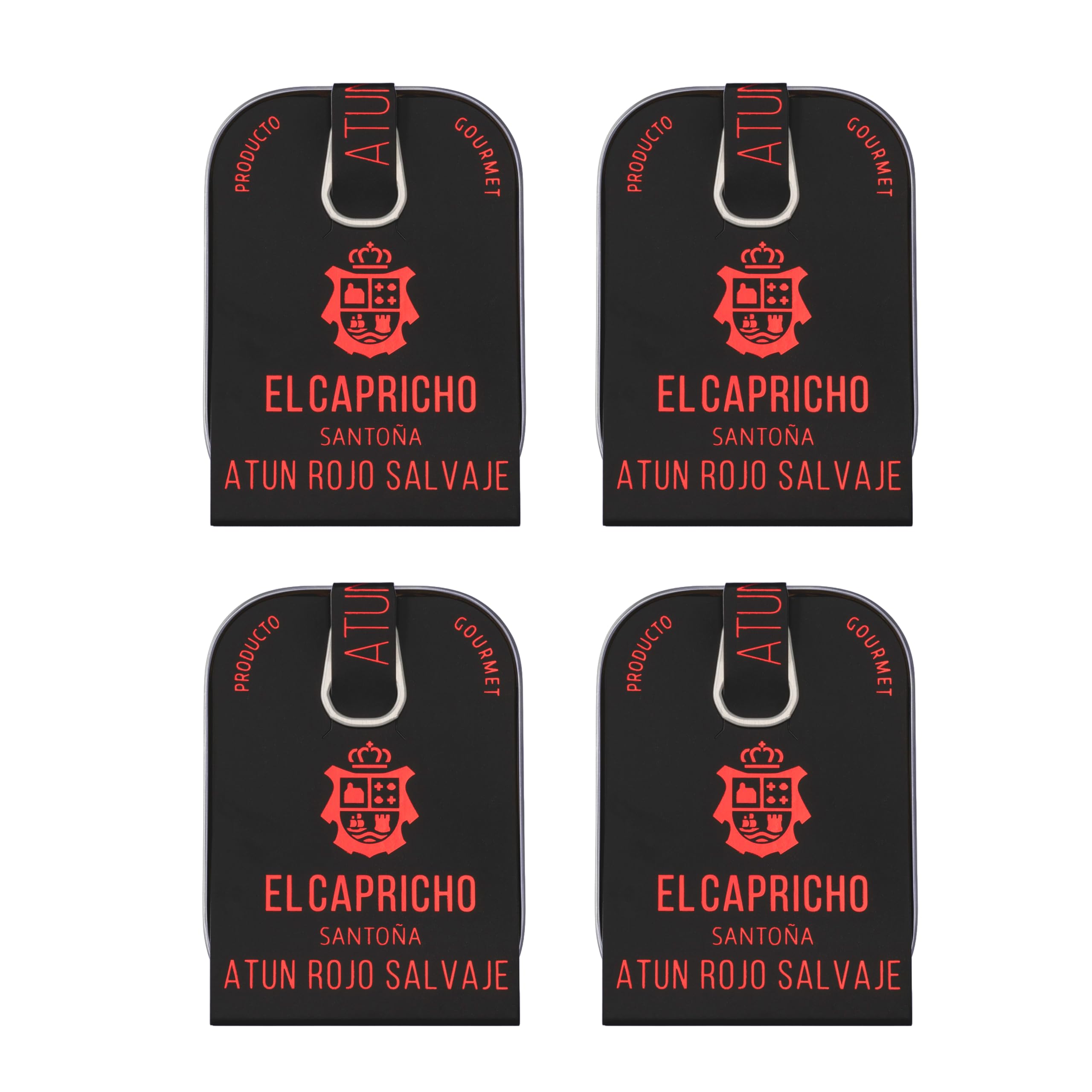 EL CAPRICHO, Santoña, Atún Rojo en Aceite de Oliva Virgen Extra, Peso: 110 g Neto, 80 g Escurrido, (Pack de 4)