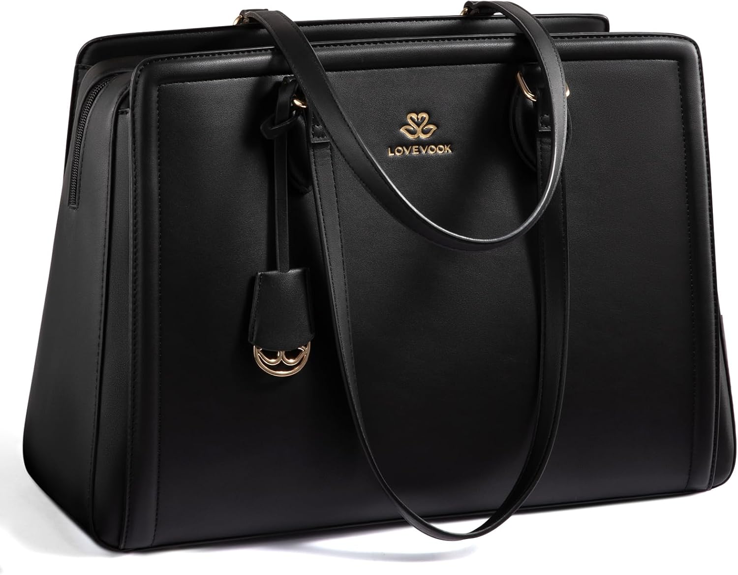 LOVEVOOK Laptop Bag for Women, Large Capacity Leather Computer Tote Bag, Waterproof Work Bags, Great Office Gifts for Women