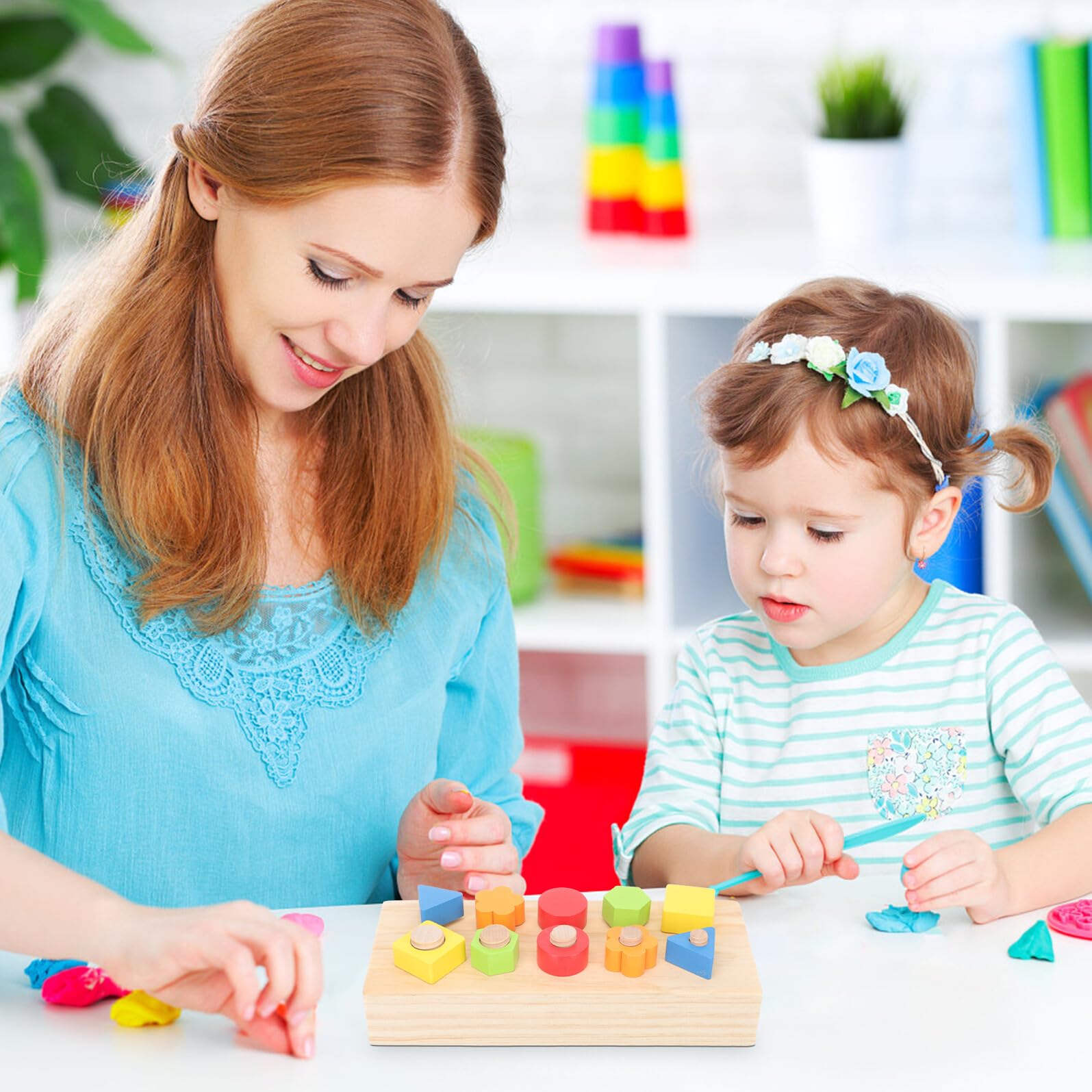 Gioco Educativo in Legno per Bambini Viti da Avvitare Set Design Creativo Bordi Morbidi e Levigati per Sviluppo Precoce