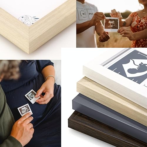 Miniatura 5 de Marco para libro de invitados para baby shower (con 2 alfombrillas para bebés solteros o gemelos), marco de fotos grande para firmar con ecograma,